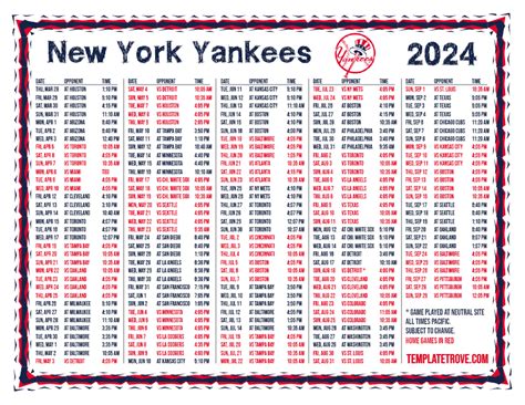 new york yankees schedule printable